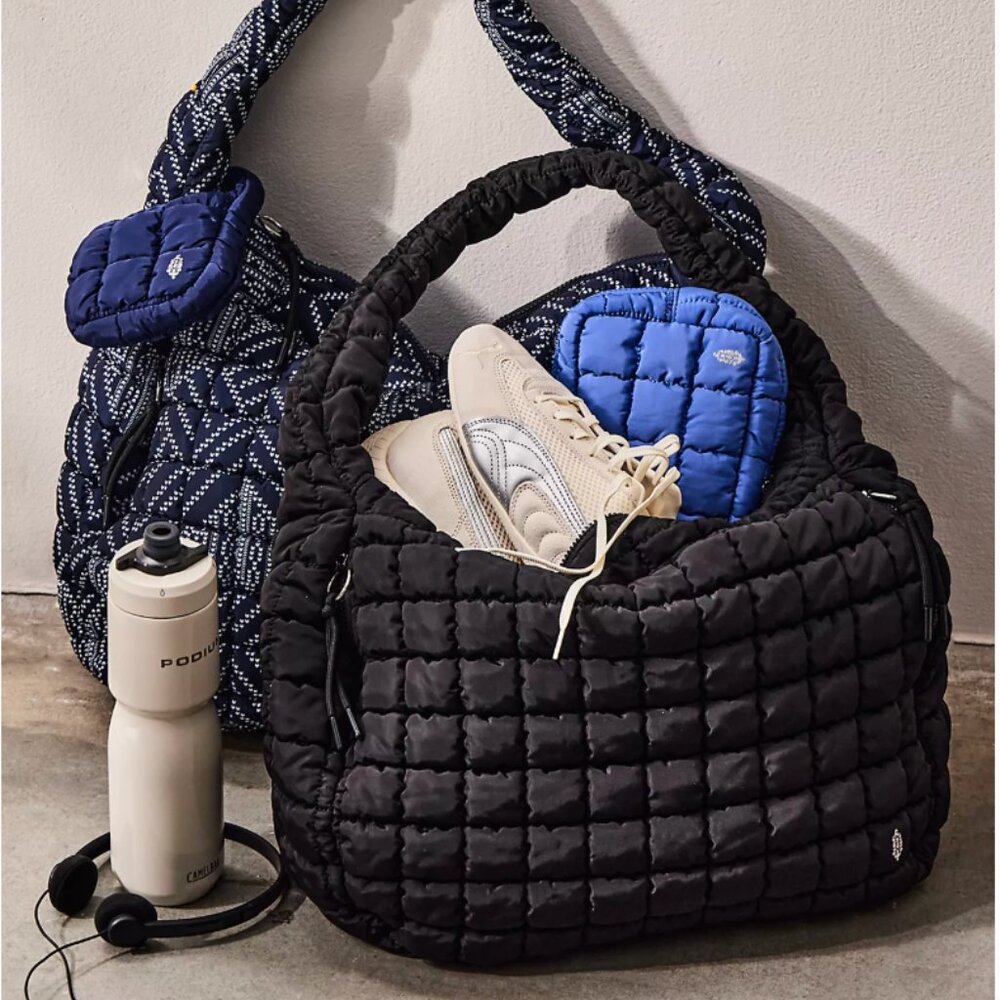 Free People Quilted Carryall Bag in Black